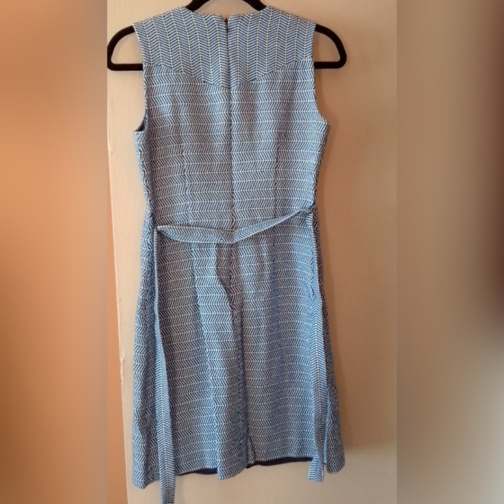 J crew Italian tie waist midi dress blue size 2 - Picture 2 of 10